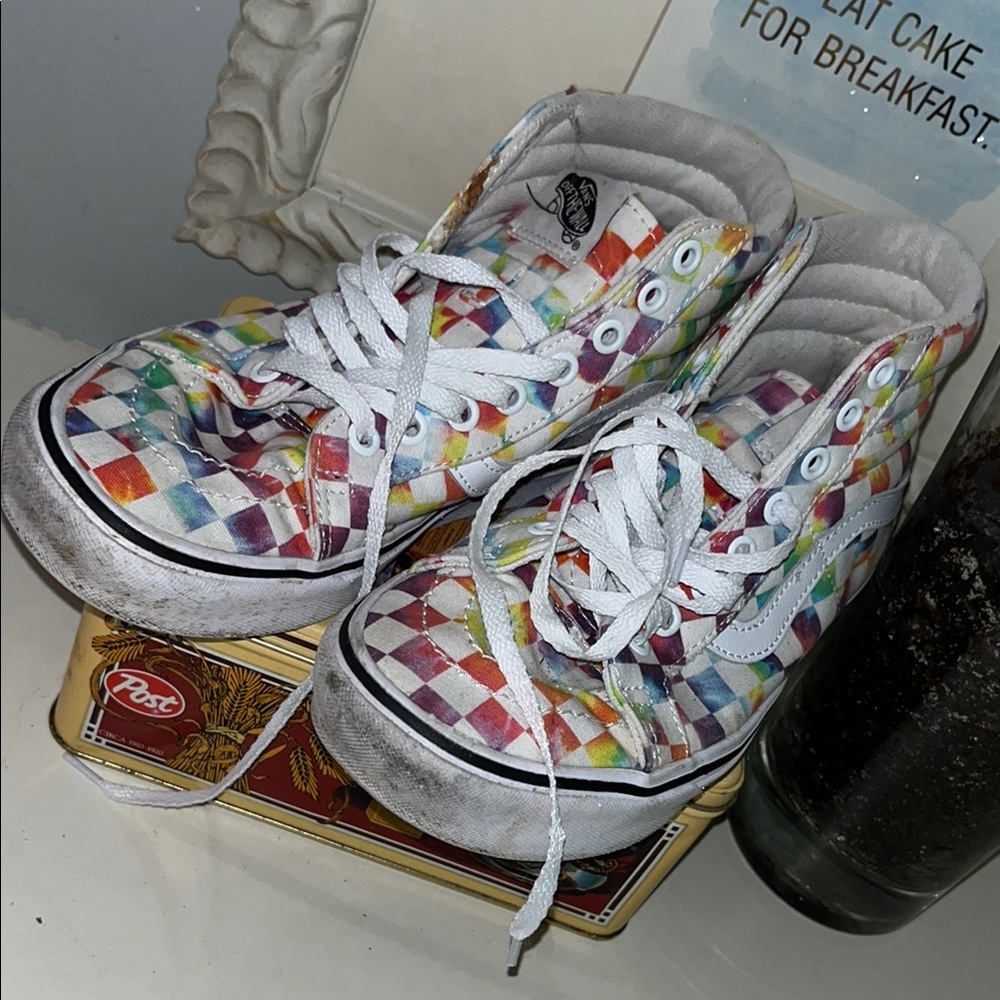 Vans Red and Pink Canvas Sneakers